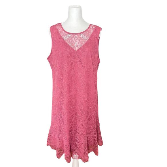 Nanette Lepore 12 Countryside Dreams Shift Dress Pink Lace Sleeveless NWT - Picture 1 of 10